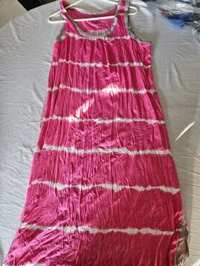 Secret Treasures Pink Tie Dye Sleeveless Lounge Dress XL (16–18) Soft Stretch Ni